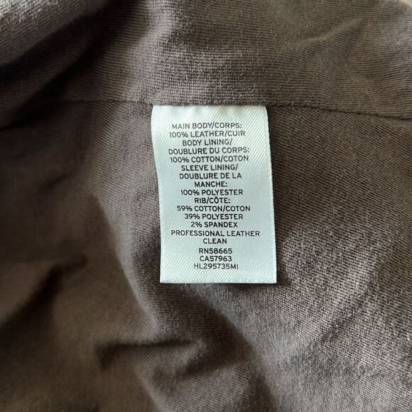 HINGE Designed In Seattle Grey 100% Leather Hooded Full Zip Jacket Size S - Picture 7 of 7